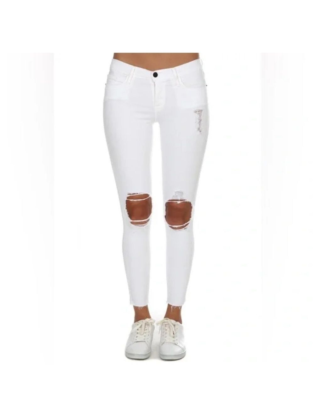 FRAME LE SKINNY DE JEANNE CROP JEAN - LORD BLANC